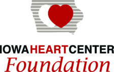Red heart in the middle of the state of Iowa logo for Iowa Heart Center Foundation